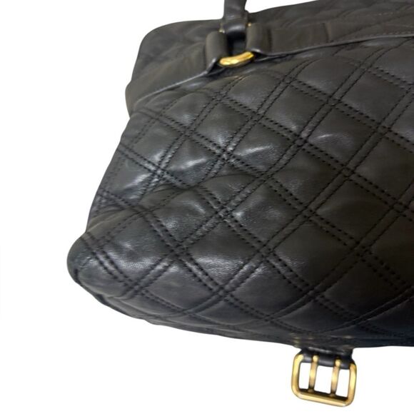 Marc Jacobs Collection Quilted Black Leather Belted Bruna Handbag Auth - Picture 11 of 16